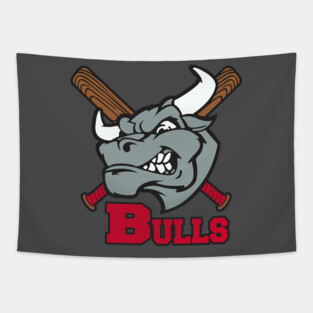 Bulls Baseball Logo Tapestry