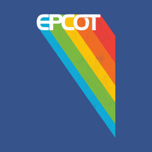 EPCOT vintage style retro rainbow fan art by Kelly Design Company T-Shirt