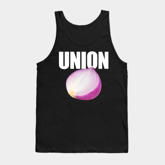 Union Funny Misspelled Onion Tank Top by belownormal
