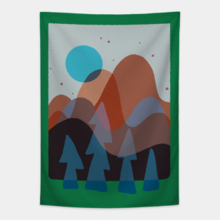 Funky forest Tapestry