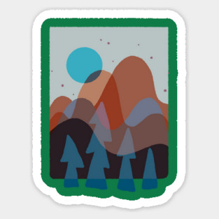Funky forest Sticker