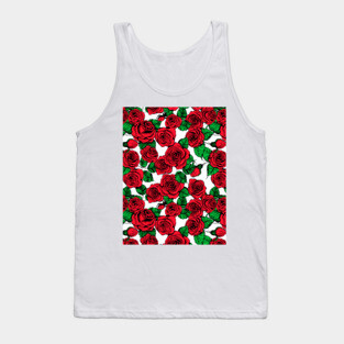 Red roses pattern Tank Top
