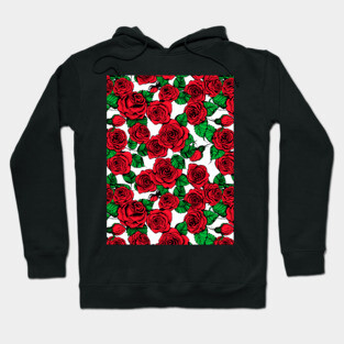 Red roses pattern Hoodie