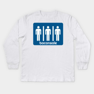 Blue Bathroom Baconsale Boys Kids Long Sleeve T-Shirt