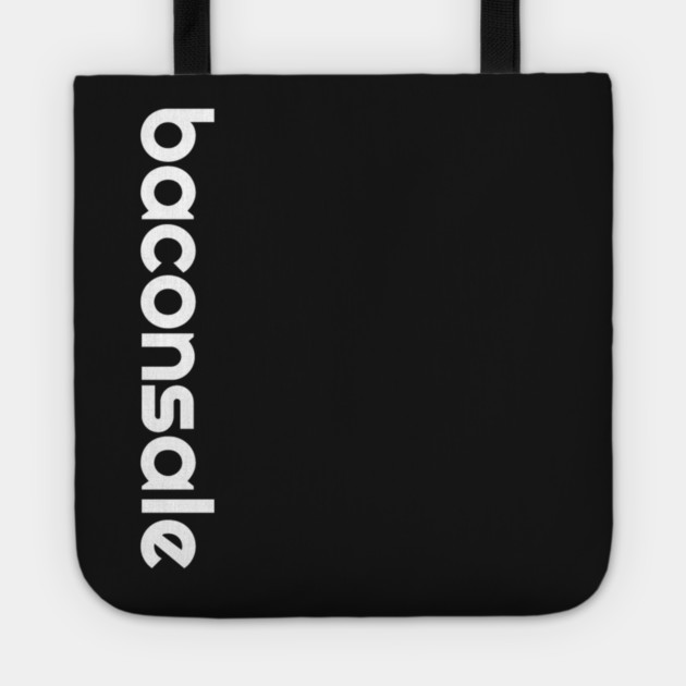 Vertical White Print Baconsale Tote by baconsale