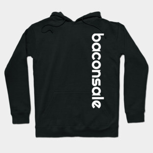 Vertical White Print Baconsale Hoodie
