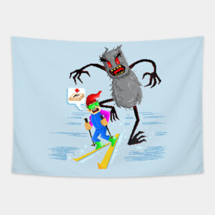 Ski Free or Die Hard Tapestry