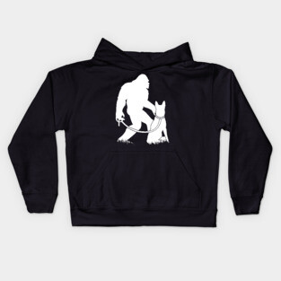 Bigfoot Walking Belgian Malinois Kids Hoodie