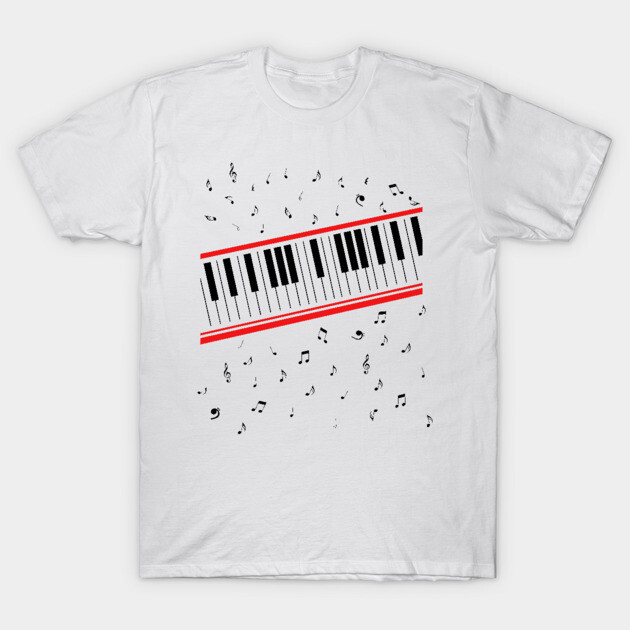 Michael 80s Beat It Piano // Keyboard Design T-Shirt by darklordpug