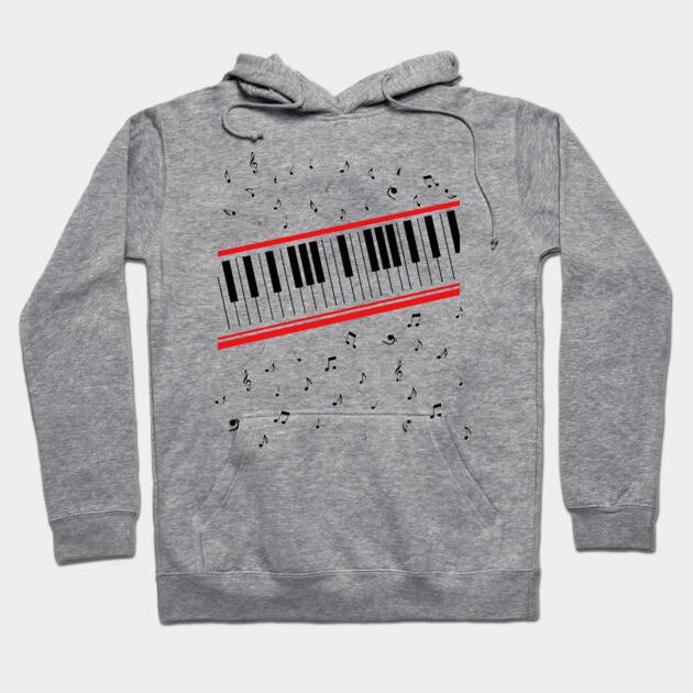 Michael 80s Beat It Piano // Keyboard Design Hoodie by darklordpug