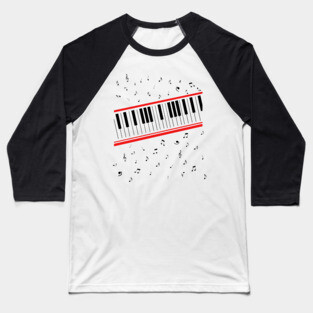 Michael 80s Beat It Piano // Keyboard Design Baseball T-Shirt