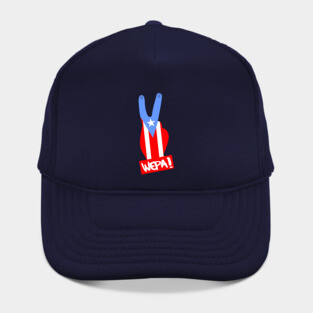 Puerto Rico Wepa Boricua Flag Peace Sign Hat