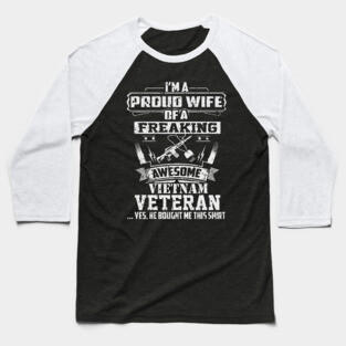 Proud Vietnam Veteran Wife Baseball T-Shirt