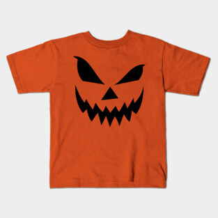Scary Jack O' Lantern Pumpkin Face Kids T-Shirt