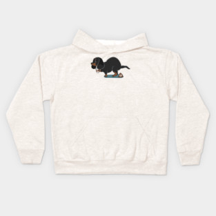 Coffee makes me poop Dachshund Kids Hoodie
