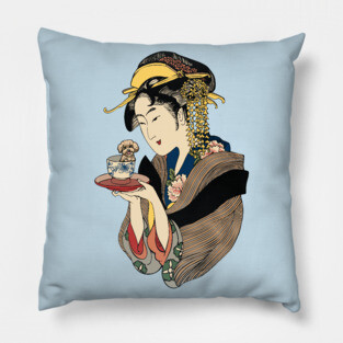 Tea time with Poodle Pillow