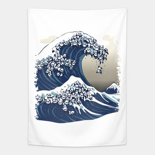 The Great Wave of Panda Tapestry