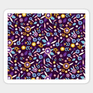 colored flower seamless pattern vector Magnet