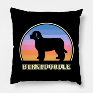 Bernedoodle Vintage Sunset Dog Pillow