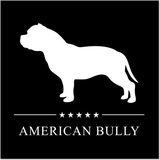American Bully White Silhouette American Bully Posters and Art