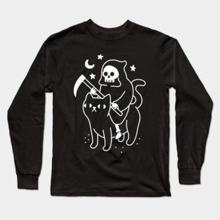 Death Rides a Black Cat Long Sleeve T-Shirt