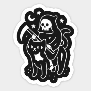 Death Rides a Black Cat Sticker