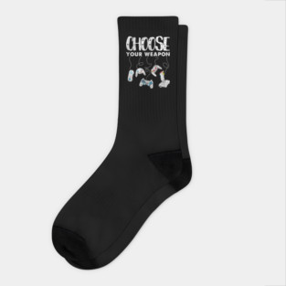 Choose Your Weapon Video Gamer Socks
