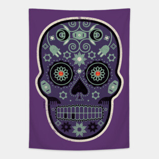 Toque de Muerte Mexican Sugar Skull Tapestry