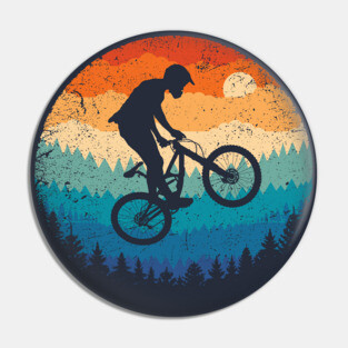 Mountain Biking Retro Pin