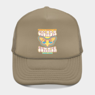 Cicada Summer Retro Vintage Art Meme Hat