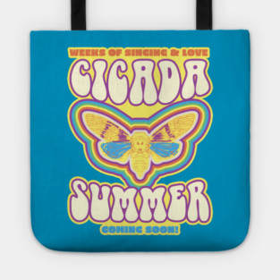Cicada Summer Retro Vintage Art Meme Tote