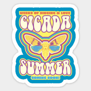 Cicada Summer Retro Vintage Art Meme Magnet