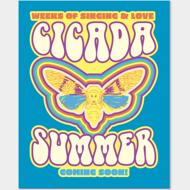 Cicada Summer Retro Vintage Art Meme Wall Art by creative