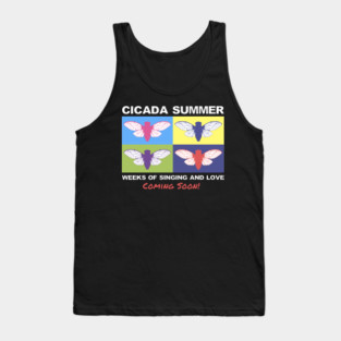 Cicada Summer Retro Theme Pop Art Meme Tank Top