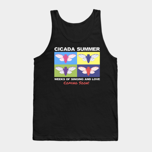 Cicada Summer Retro Theme Pop Art Meme Tank Top by creative