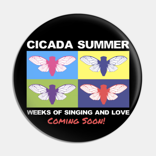 Cicada Summer Retro Theme Pop Art Meme Pin by creative