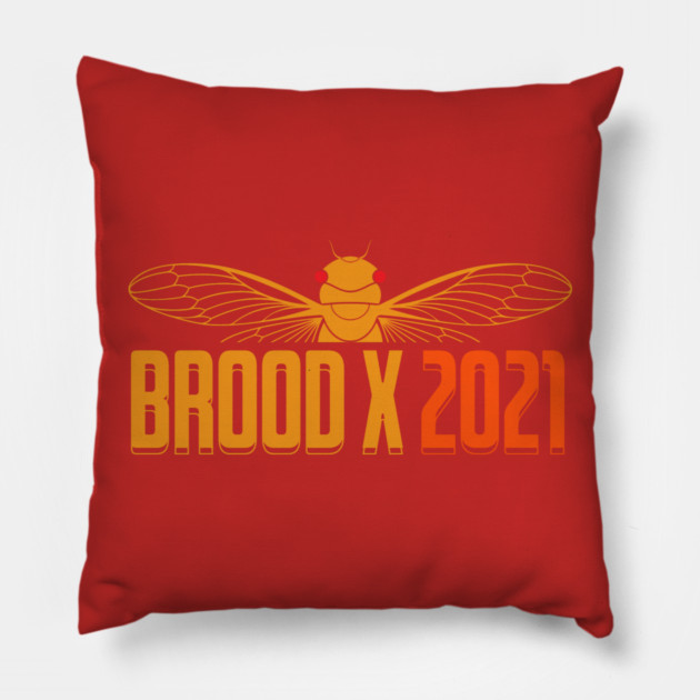 Cicada Brood X 2021 Reemergence Theme Minimalist Pillow by creative