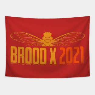 Cicada Brood X 2021 Reemergence Theme Minimalist Tapestry