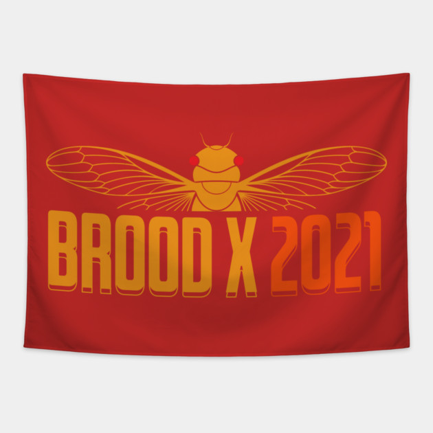 Cicada Brood X 2021 Reemergence Theme Minimalist Tapestry by creative