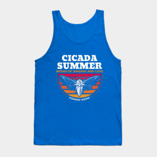 Cicada Summer Retro Vintage Art Meme Tank Top