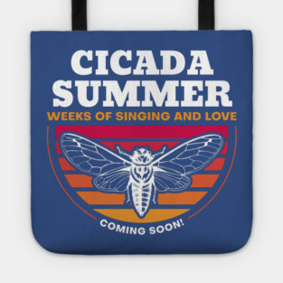 Cicada Summer Retro Vintage Art Meme Tote