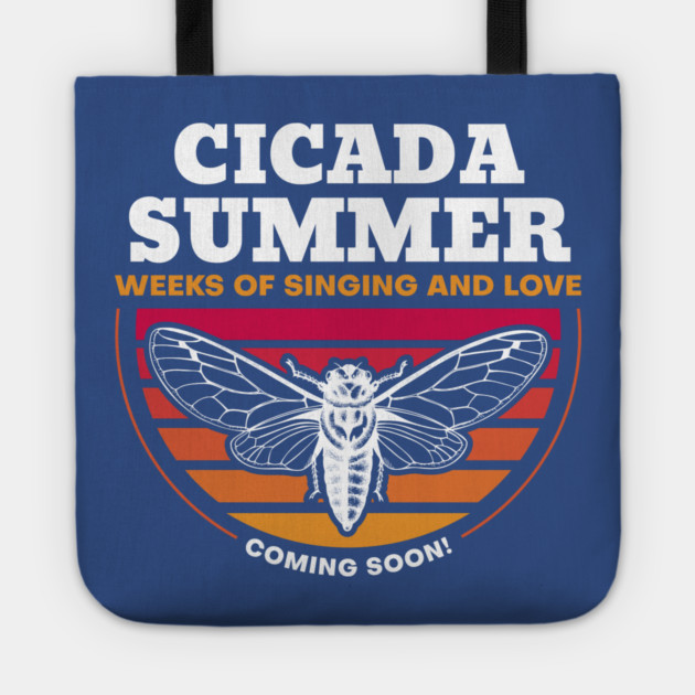 Cicada Summer Retro Vintage Art Meme Tote by creative