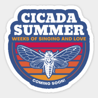 Cicada Summer Retro Vintage Art Meme Magnet