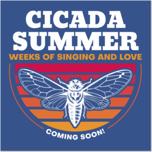 Cicada Summer Retro Vintage Art Meme Posters and Art