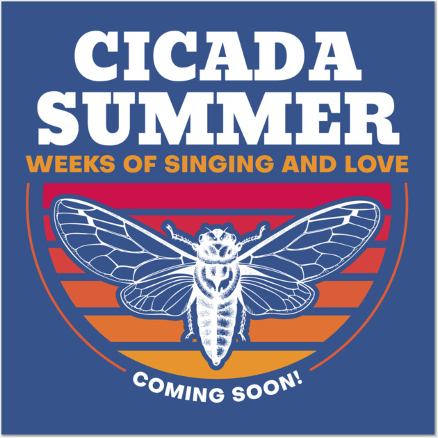 Cicada Summer Retro Vintage Art Meme Wall Art by creative