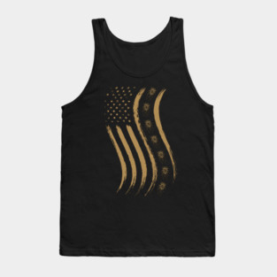 Cicada Line in Waving Distressed US Flag for Cicada Reemergence Tank Top