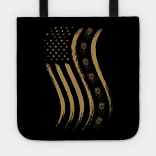 Cicada Line in Waving Distressed US Flag for Cicada Reemergence Tote