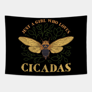 Just a Girl Who Loves Cicadas Artsy Tapestry