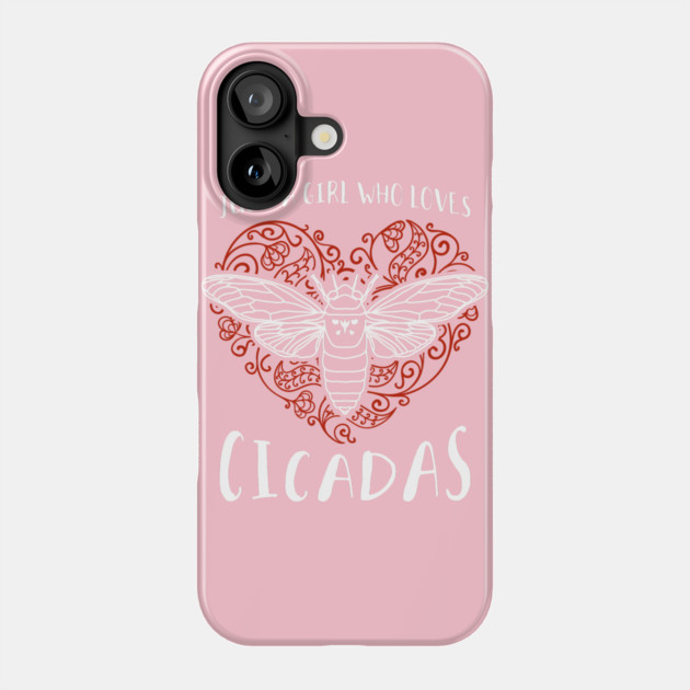 Just a Girl Who Loves Cicadas Artsy Heart Phone Case by creative