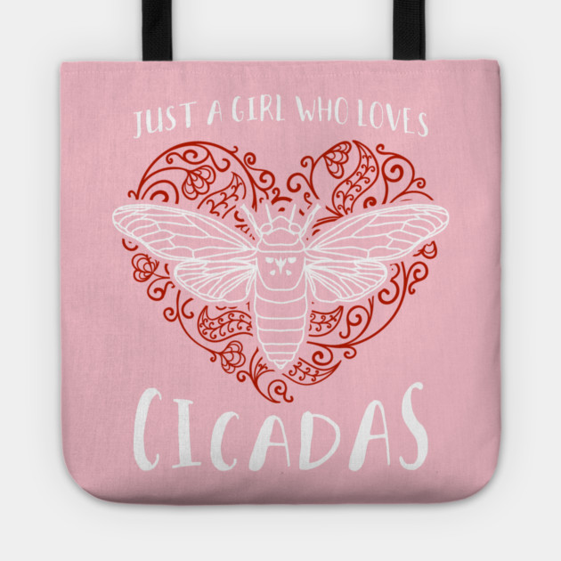 Just a Girl Who Loves Cicadas Artsy Heart Tote by creative